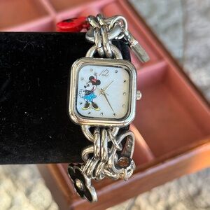 Minnie Mouse Silver Charm Bracelet Watch